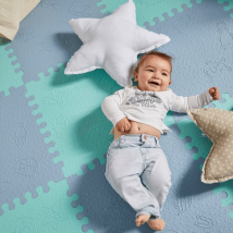 Alfombra puzzle Lubabymats mint/azul