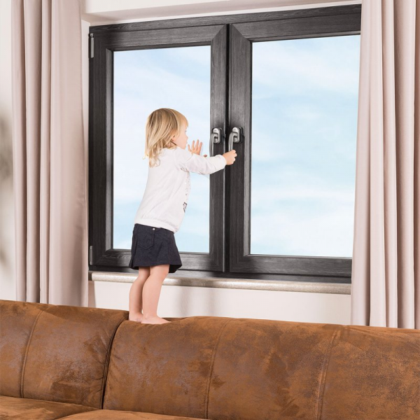 Bloqueo infantil para ventanas y puertas PVC negro