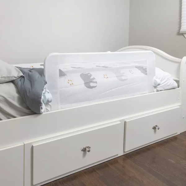 Barrera de cama abatible 90 cm Blanca