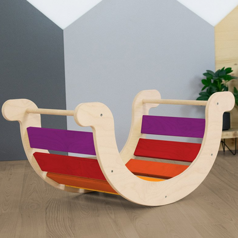 columpio-balanceo-montessori-arco-iris-rojo