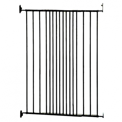 segurbaby Barrera de Seguridad Extra Alta para Escaleras con Fijación por Tornillos, 62,5cm - 106,8cm, Negra